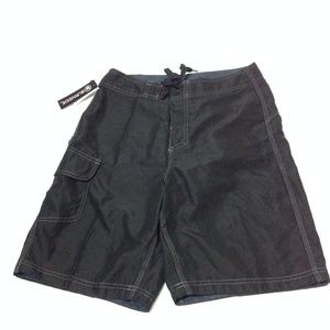 Burnside Men's Swim Shorts Black with Drawstrings